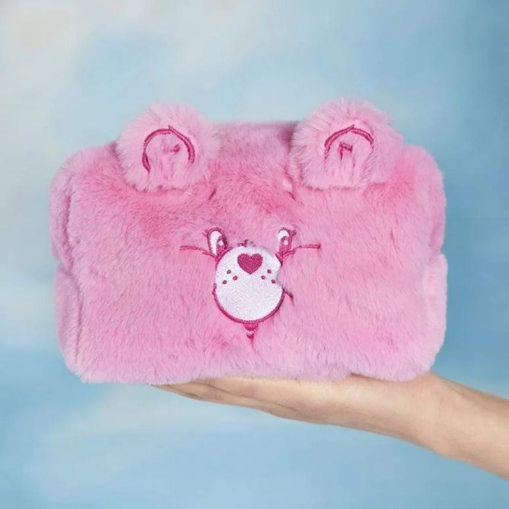 Care Bears x Skinnydip Faux Fur Pink Makeup Bag NWT